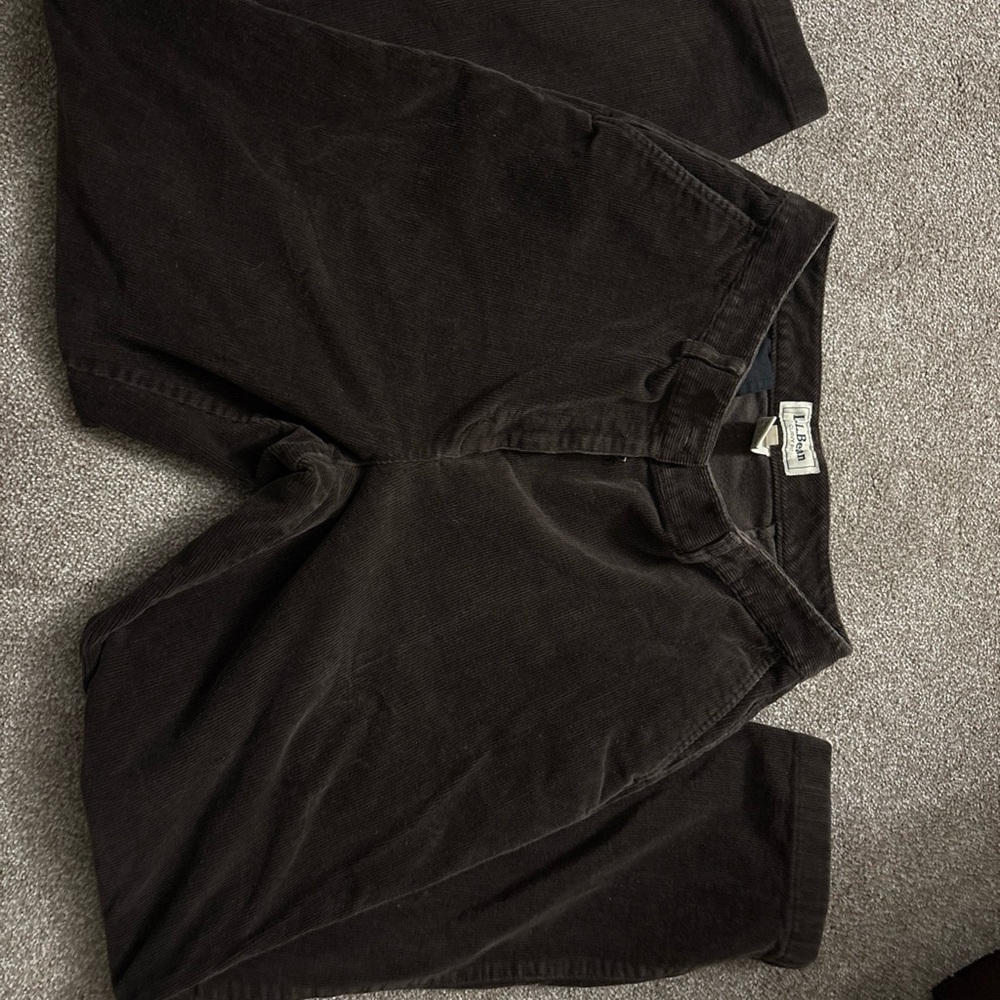 L.L. Bean Women’s Black Corduroy Straight-Leg Pants Curvy Fit
